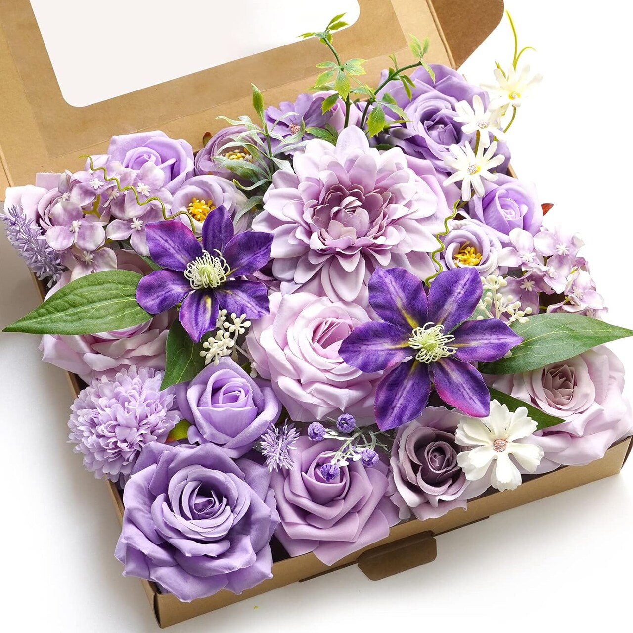 Purple Artificial Flowers Combo Box Wedding Decor,Fake Flowers,Flowers for Decoration